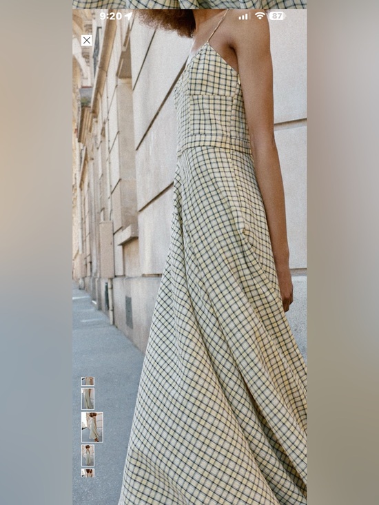 Zara Dresses & Skirts - Zara Yellow Checked Maxi Dress with Navy Grid
